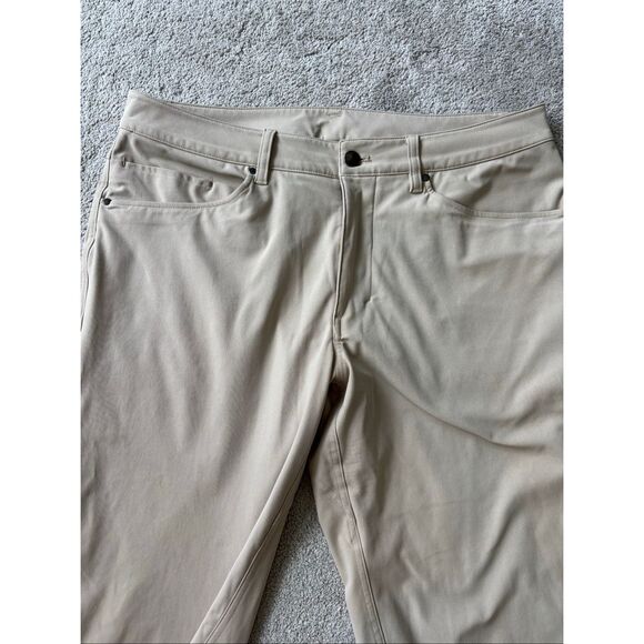 NWOT LULULEMON classic fit 5 pocket pant khaki, $128 Sz 33 E50 - Picture 4 of 7